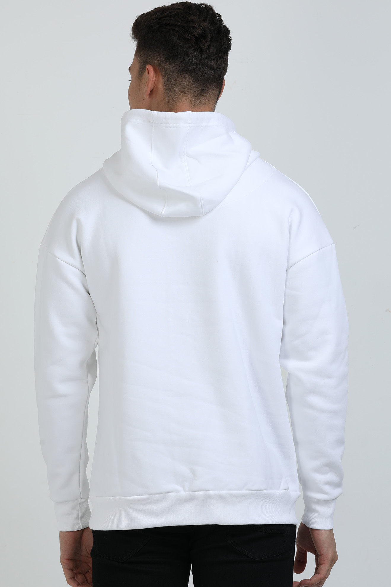 Premium Heavyweight Oversized Vagabond Us White Embroidery Hooded Sweatshirt