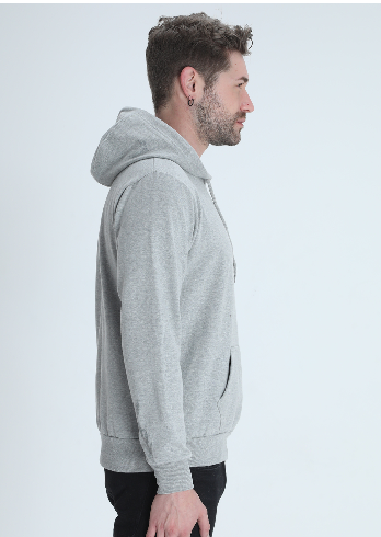 Vagabond Us Grey Unisex Solid Hooded Sweatshirt