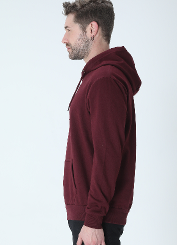Vagabond Us Maroon Unisex Solid Hooded Sweatshirt