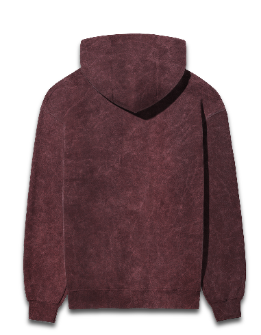 Vagabond Us Maroon Unisex Acid Wash Hooded Sweatshirt