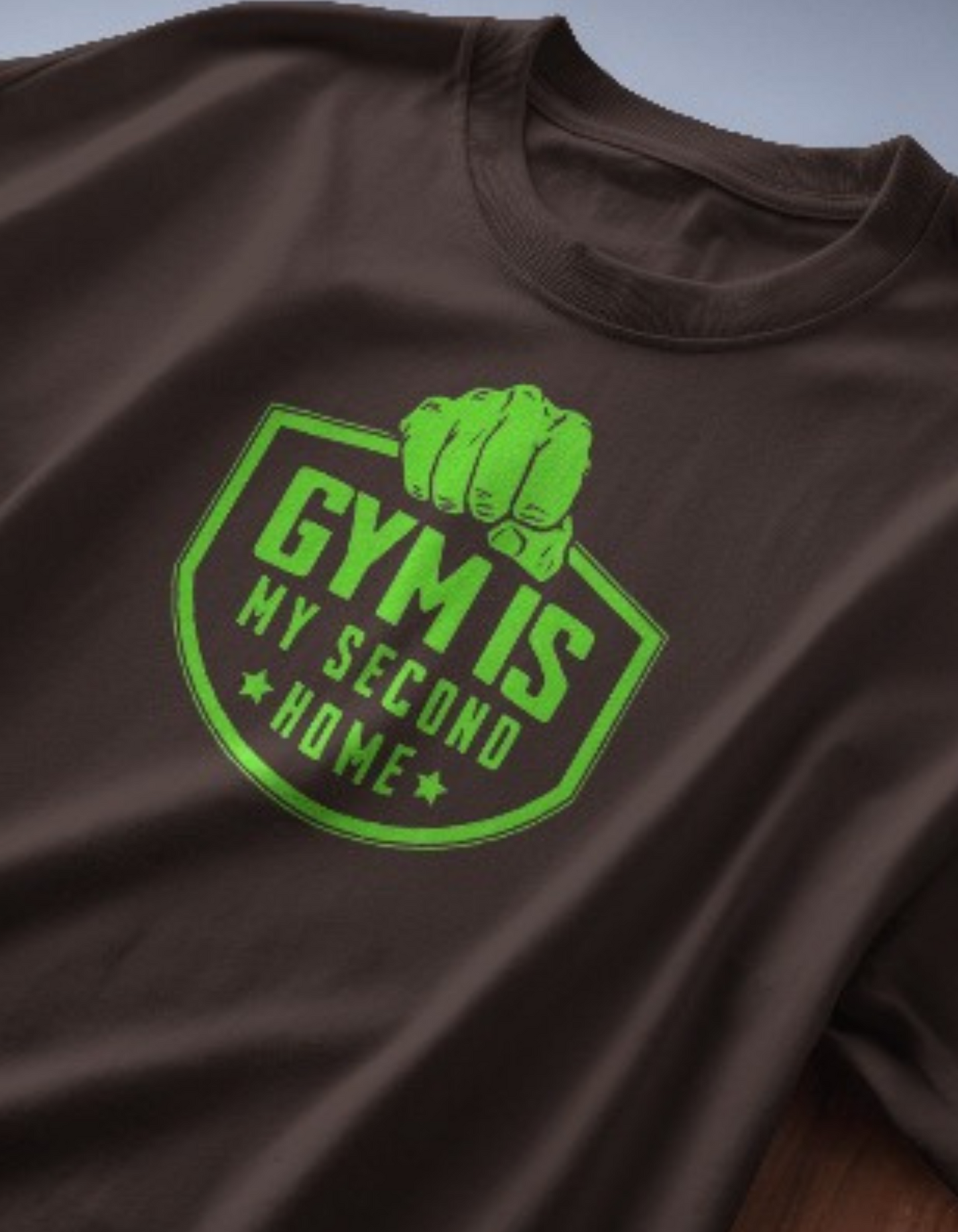 Gym is my second Home Coffee Brown Oversize Vagabond us Gym T-shirt
