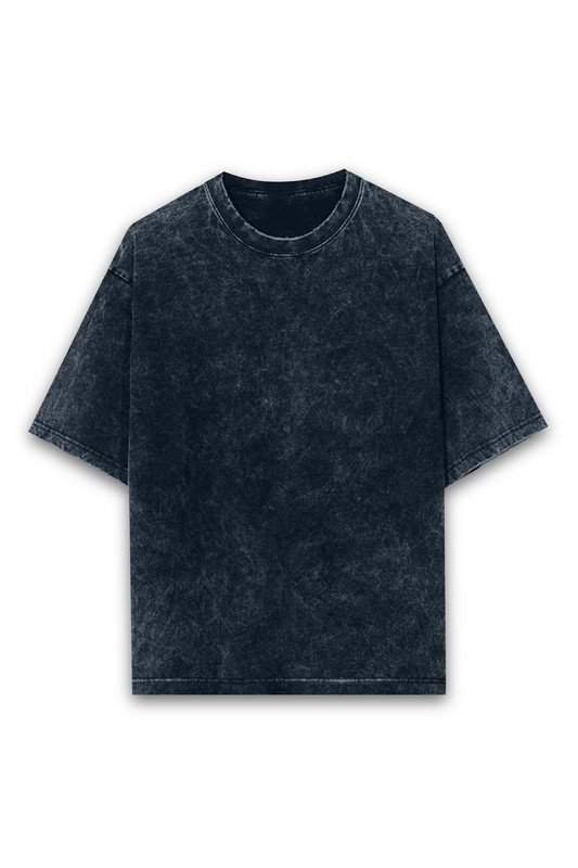 Unisex Navy Acid Wash Oversized Classic T-shirt