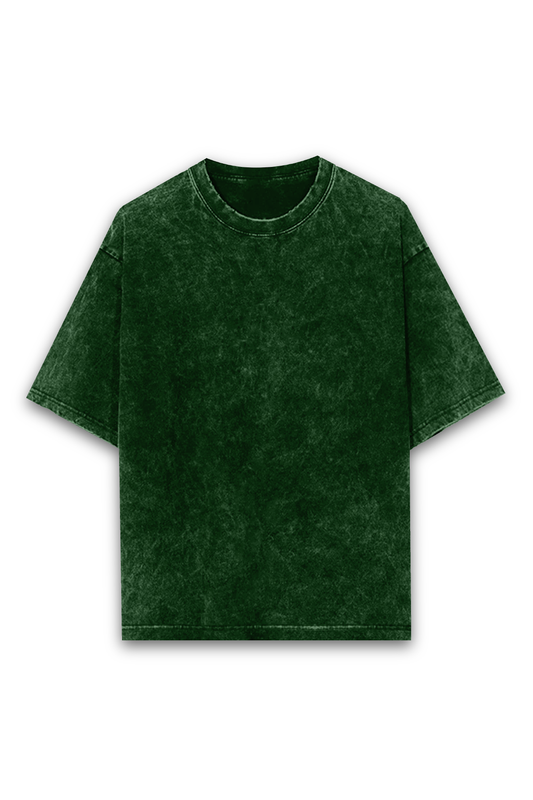 Unisex Bottle Green Acid Wash Oversized Classic T-shirt